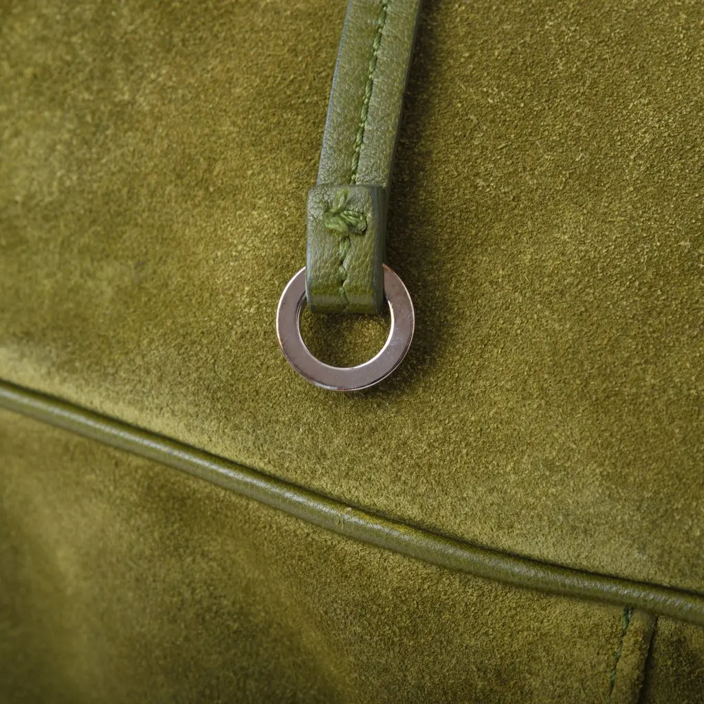 Sergio Rossi Hobo Bag - '00s Green Suede Good - Box View