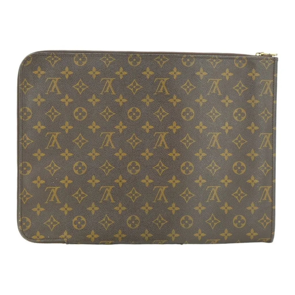 Louis Vuitton Briefcase Vintage Poche Documents Brown Canvas Good - Inside View