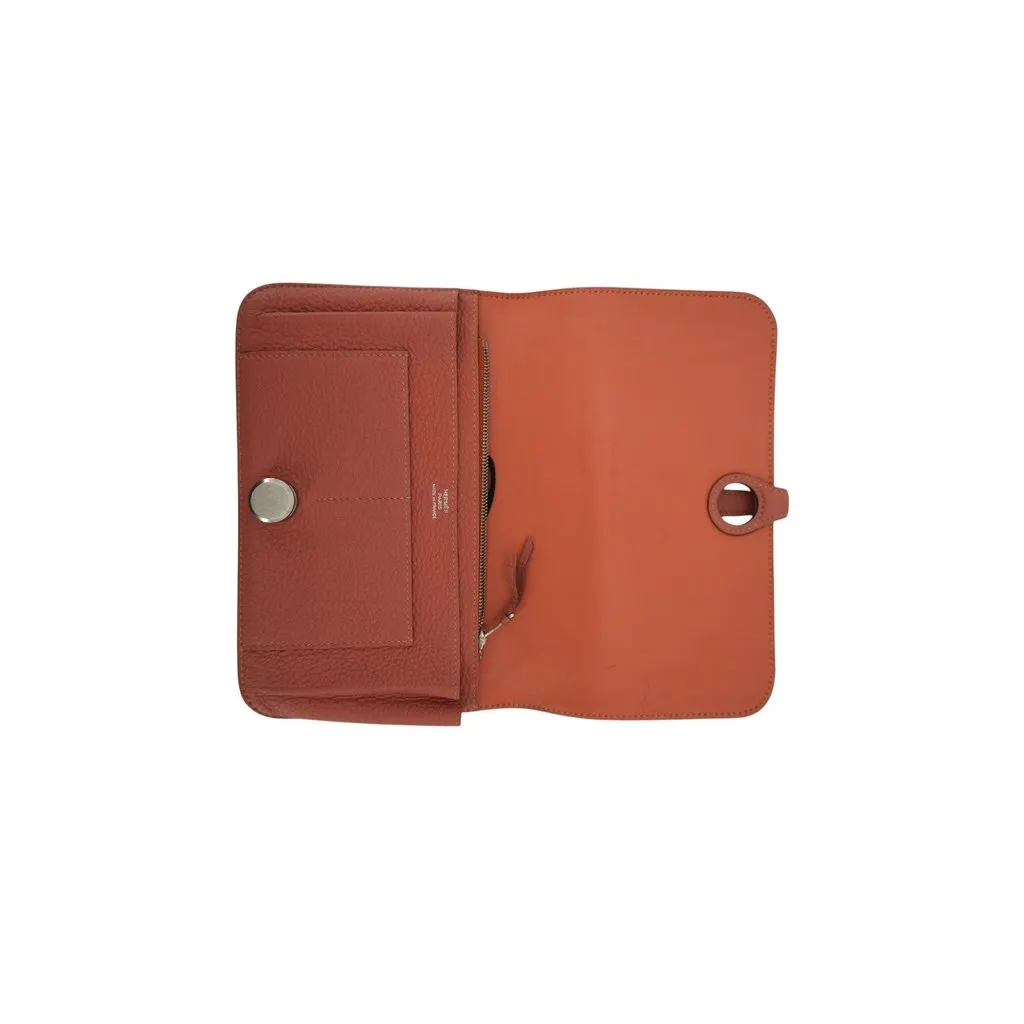 Hermes Wallet Red Leather Good - Inside View