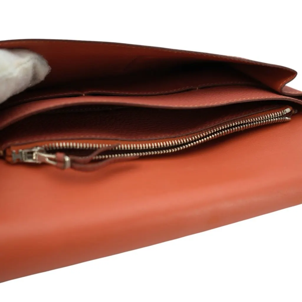 Hermes Wallet Red Leather Good - Model View