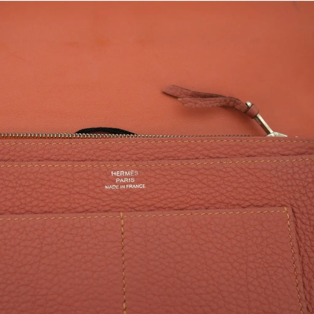 Hermes Wallet Red Leather Good - Box View