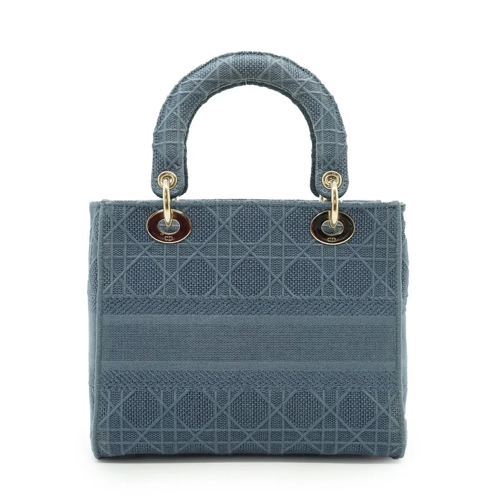 Dior Handbag Lady Dior MultiColor Denim Good - Back View