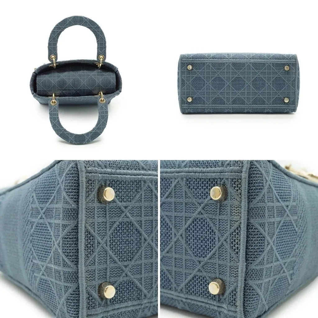 Dior Handbag Lady Dior MultiColor Denim Good - Inside View