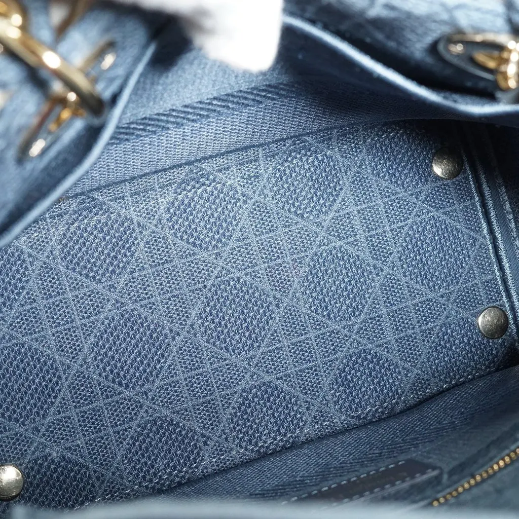 Dior Handbag Lady Dior MultiColor Denim Good - Model View