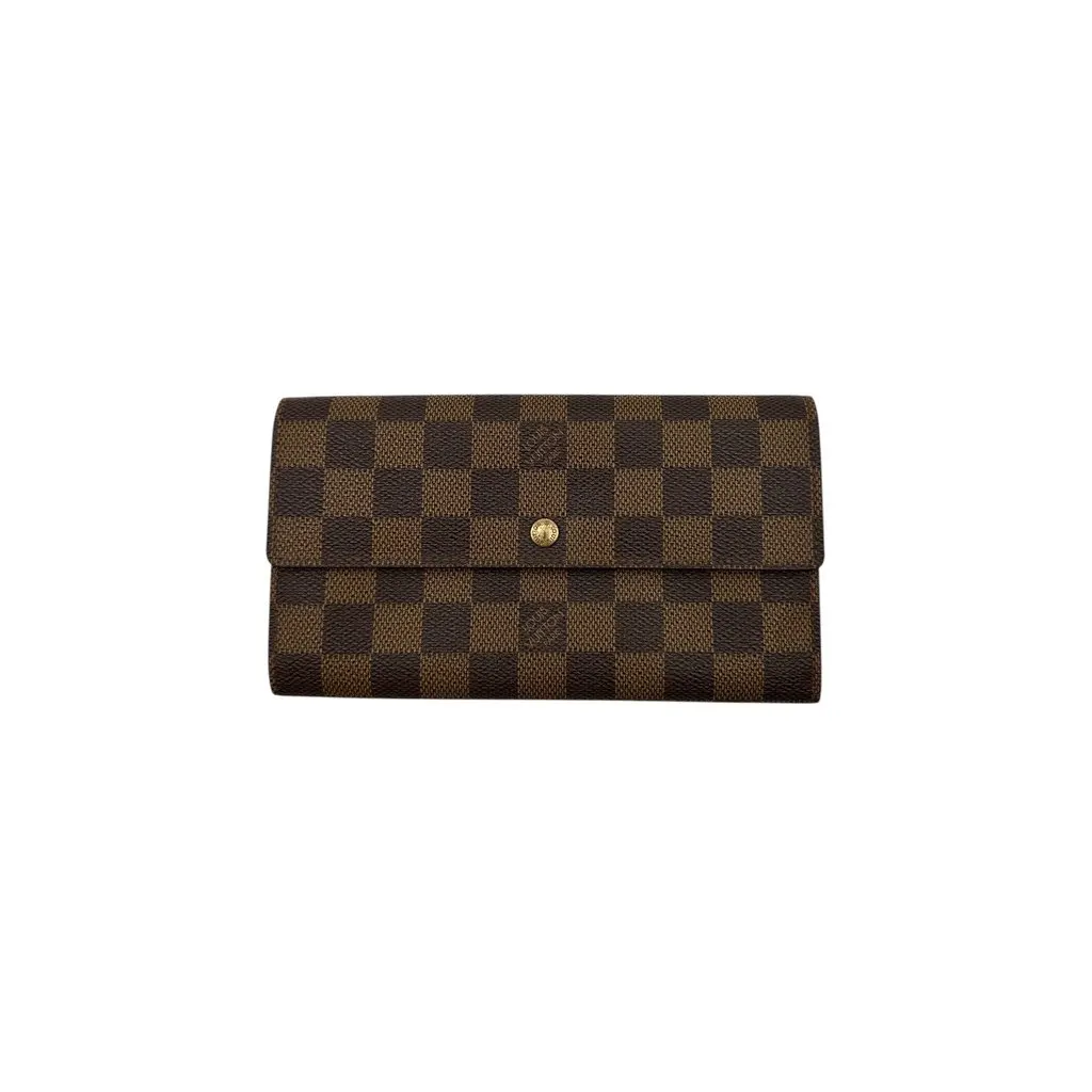 Louis Vuitton Wallet Brown Canvas Good - Front View