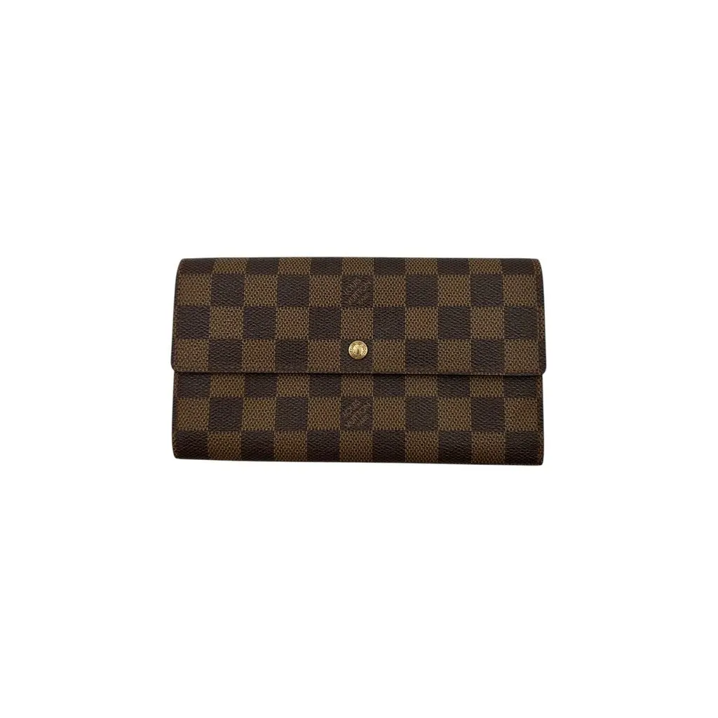 Louis Vuitton Wallet Brown Canvas Good - Back View