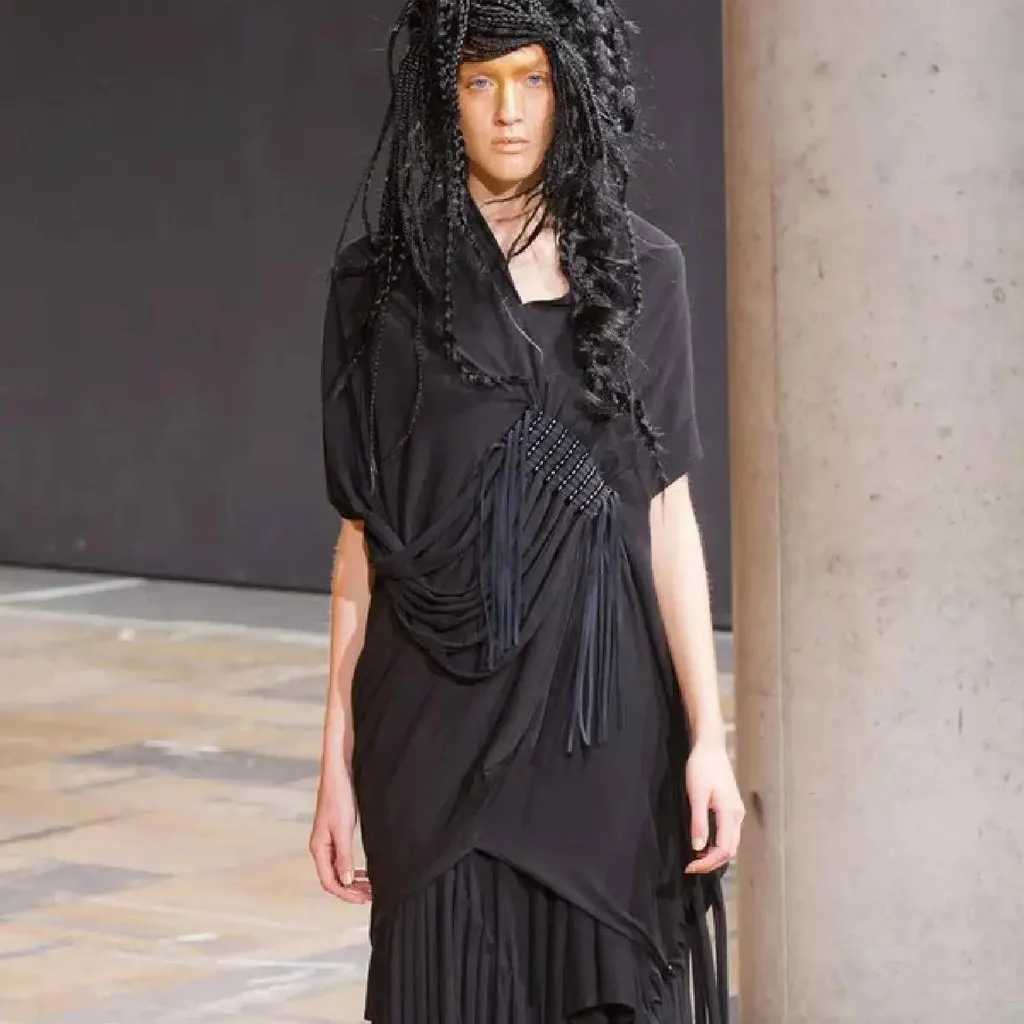 Junya Watanabe Comme des Garçons Junya Watanabe Comme des Garçons Draped Black Top - '10s Black Good - Back View