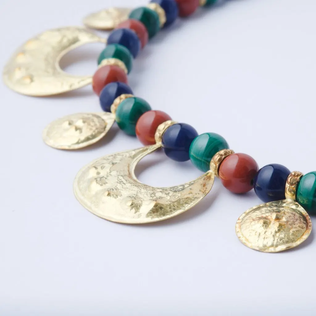 Missoni Statement Necklace in 18k Gold and Hardstones - '80s Gold Lace Good - Back View