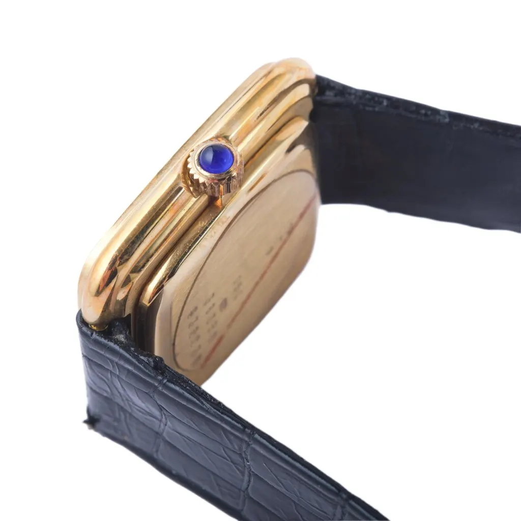 Baume Et Mercier Genève Diamond-Set Gold-Tone Wristwatch - '80s Gold Leather Good - Inside View
