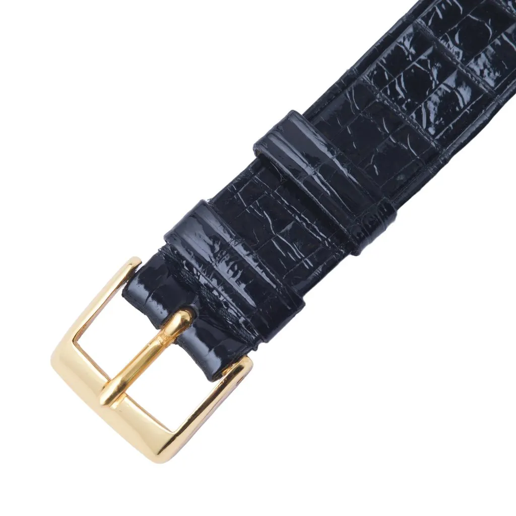 Baume Et Mercier Genève Diamond-Set Gold-Tone Wristwatch - '80s Gold Leather Good - Box View