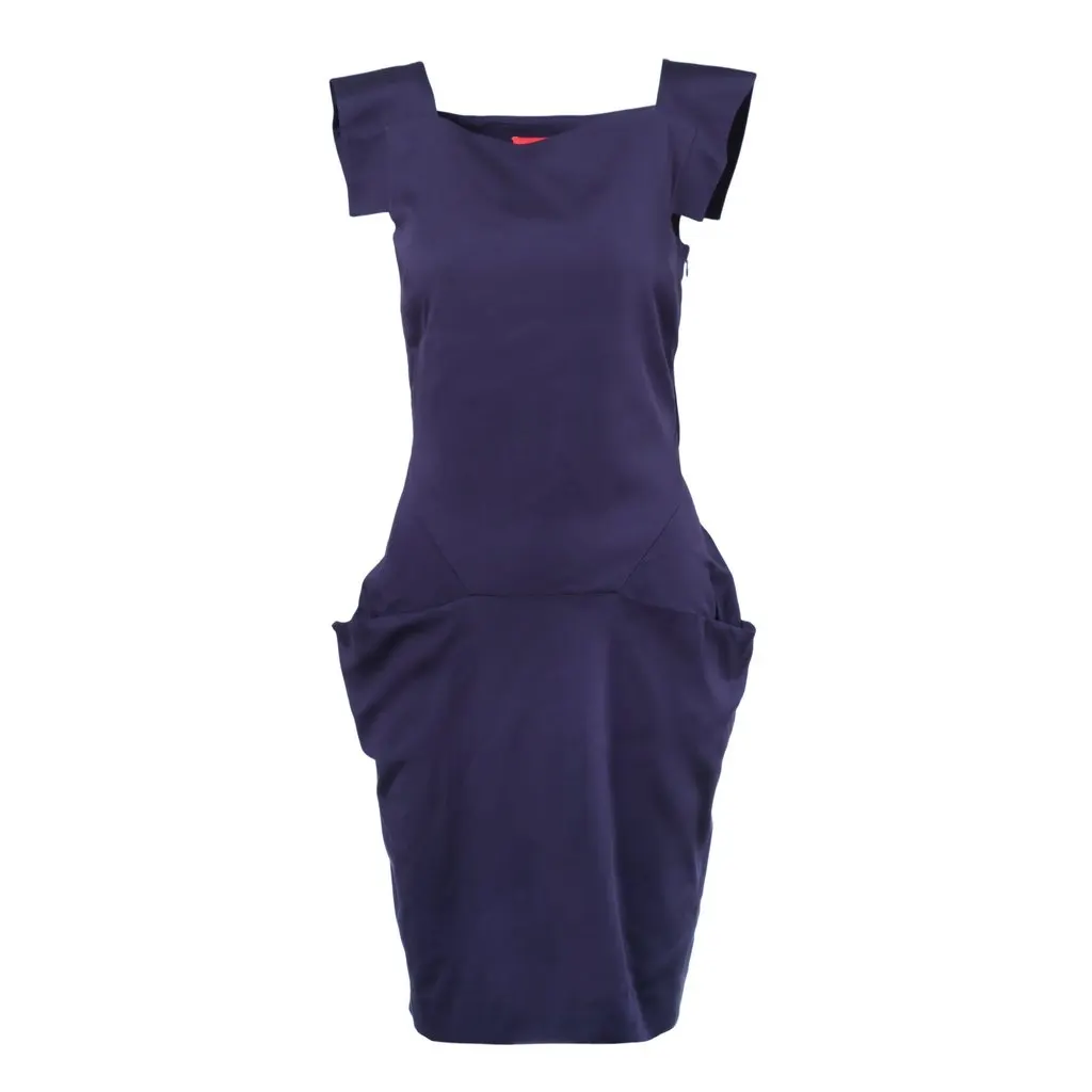 Vivienne Westwood Label Structured Crepe Midi Dress - '10s Red Good - Front View