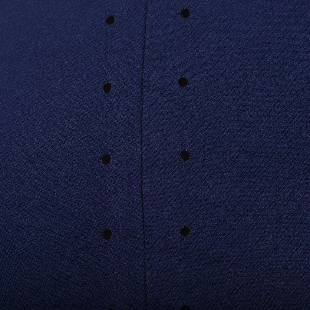 Comme des Garçons Blue Navy Perforated Blazer - '00s Navy Good - Model View