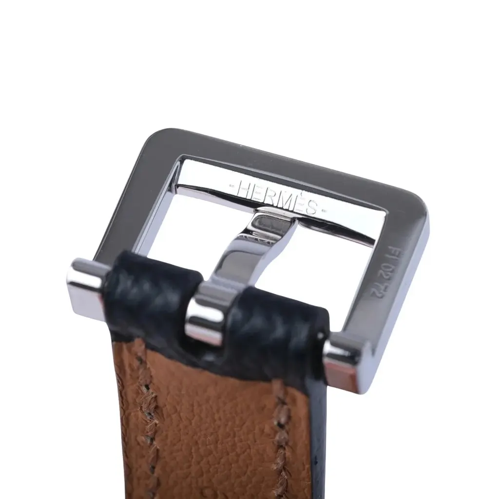 Hermès Pop H Belt 15mm Black Epsom Leather Palladium Hardware - '20s Black Leather Good - Inside View