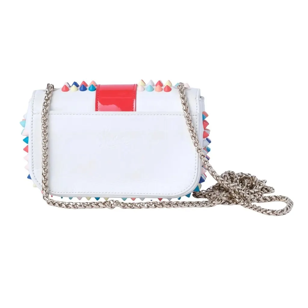 Christian Louboutin Charity” Spiked Mini Bag - '10s White Leather Good - Inside View