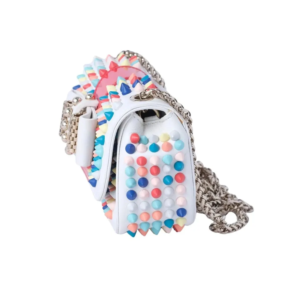 Christian Louboutin Charity” Spiked Mini Bag - '10s White Leather Good - Model View