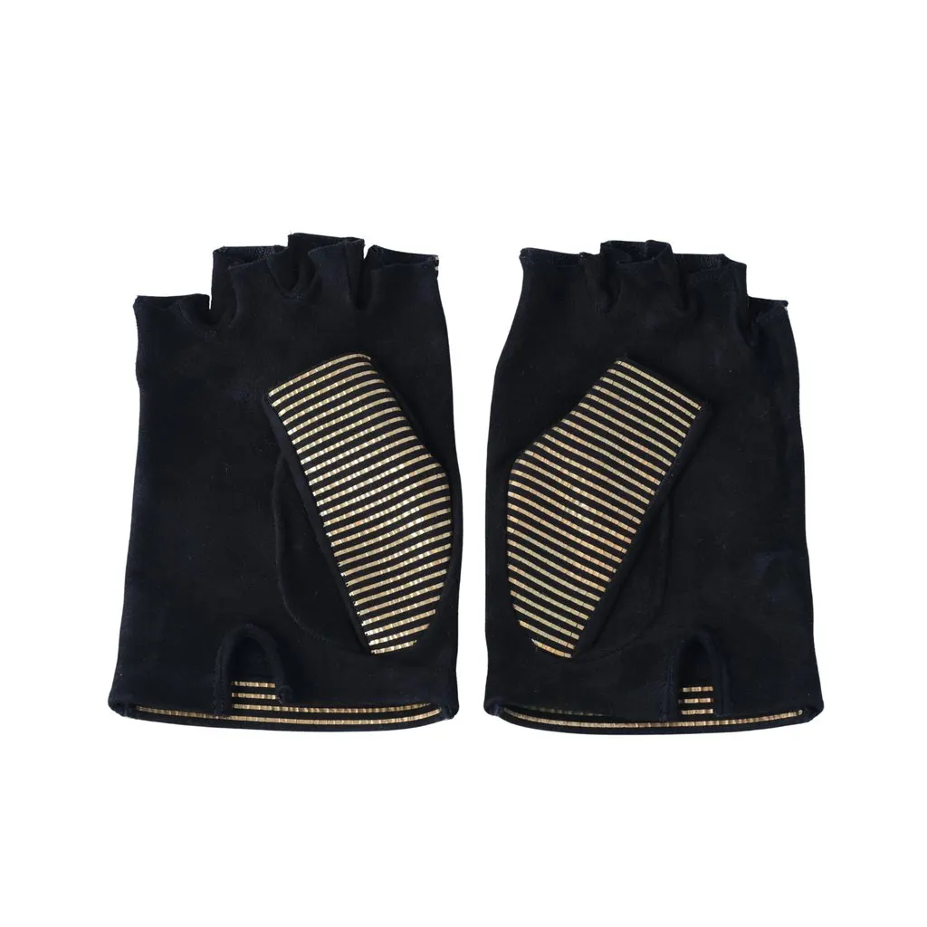 Chanel Paris–New York CC Fingerless Gloves with Tags - '10s Black Good - Back View
