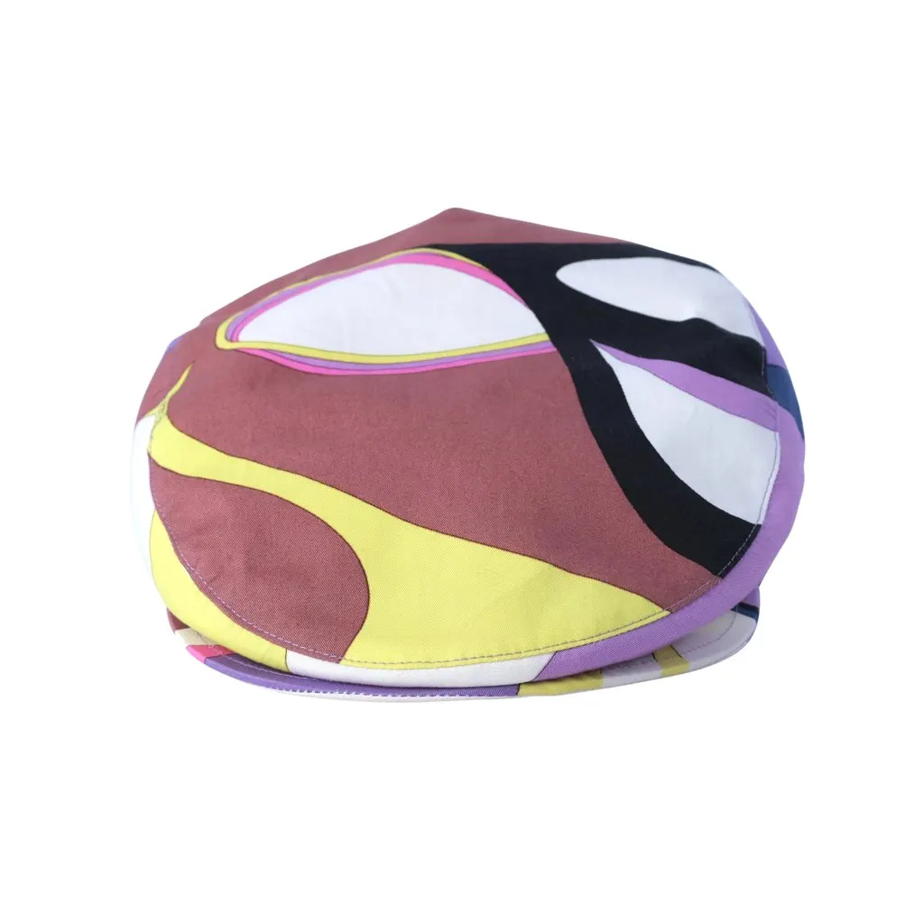 Emilio Pucci Vintage Driver’s Cap Psychedelic Swirl Print - '00s Navy Good - Front View