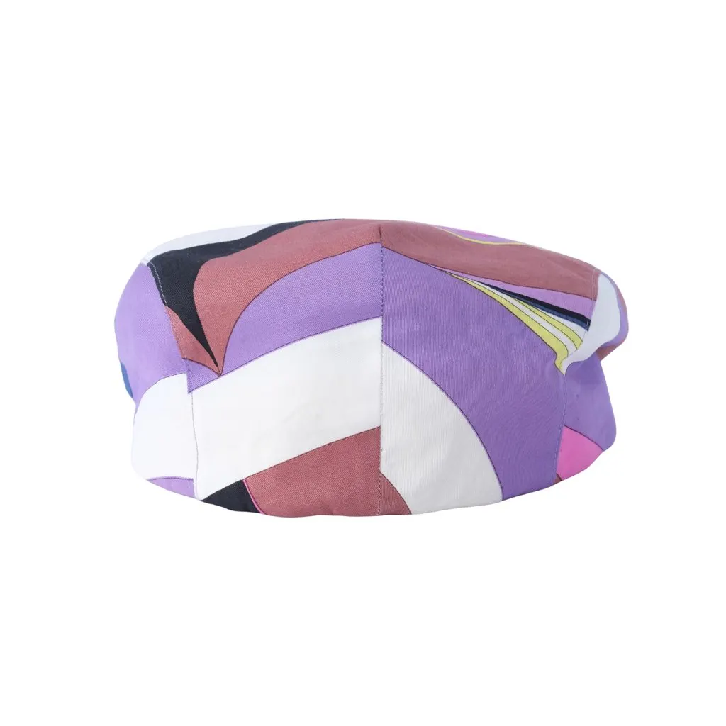 Emilio Pucci Vintage Driver’s Cap Psychedelic Swirl Print - '00s Navy Good - Model View
