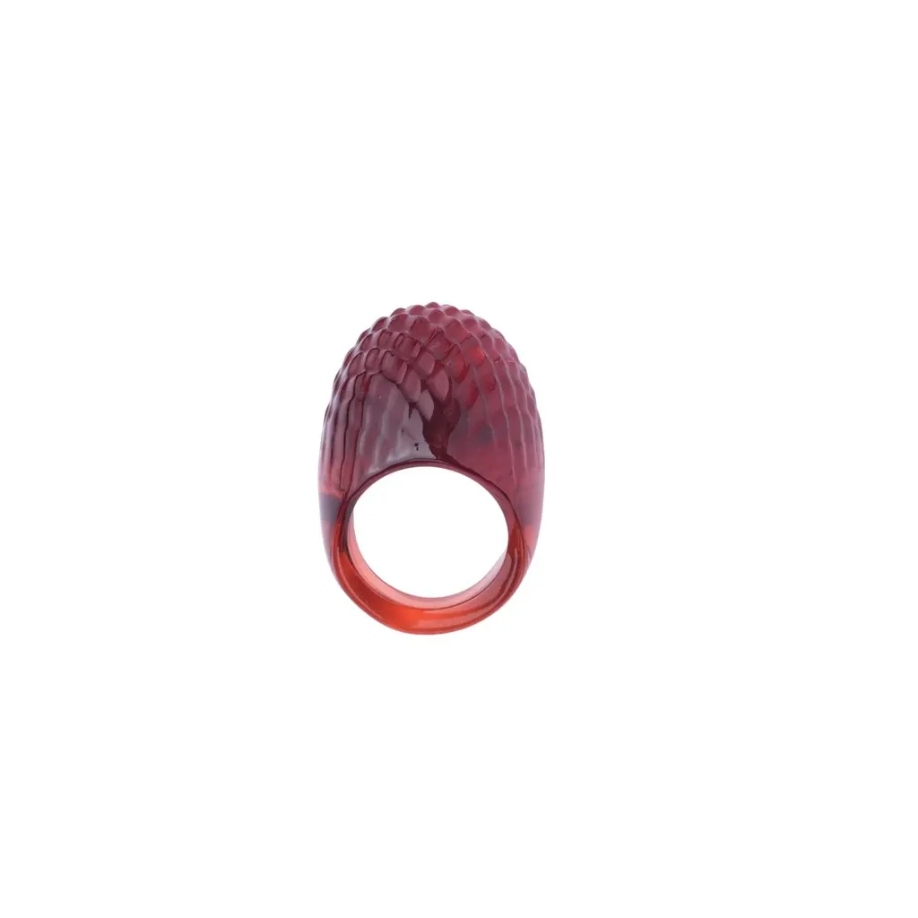Unsigned Lalique Bague Serpent Ruby Red Crystal Ring Snake Jewelry Mib - '00s Red Good - Inside View