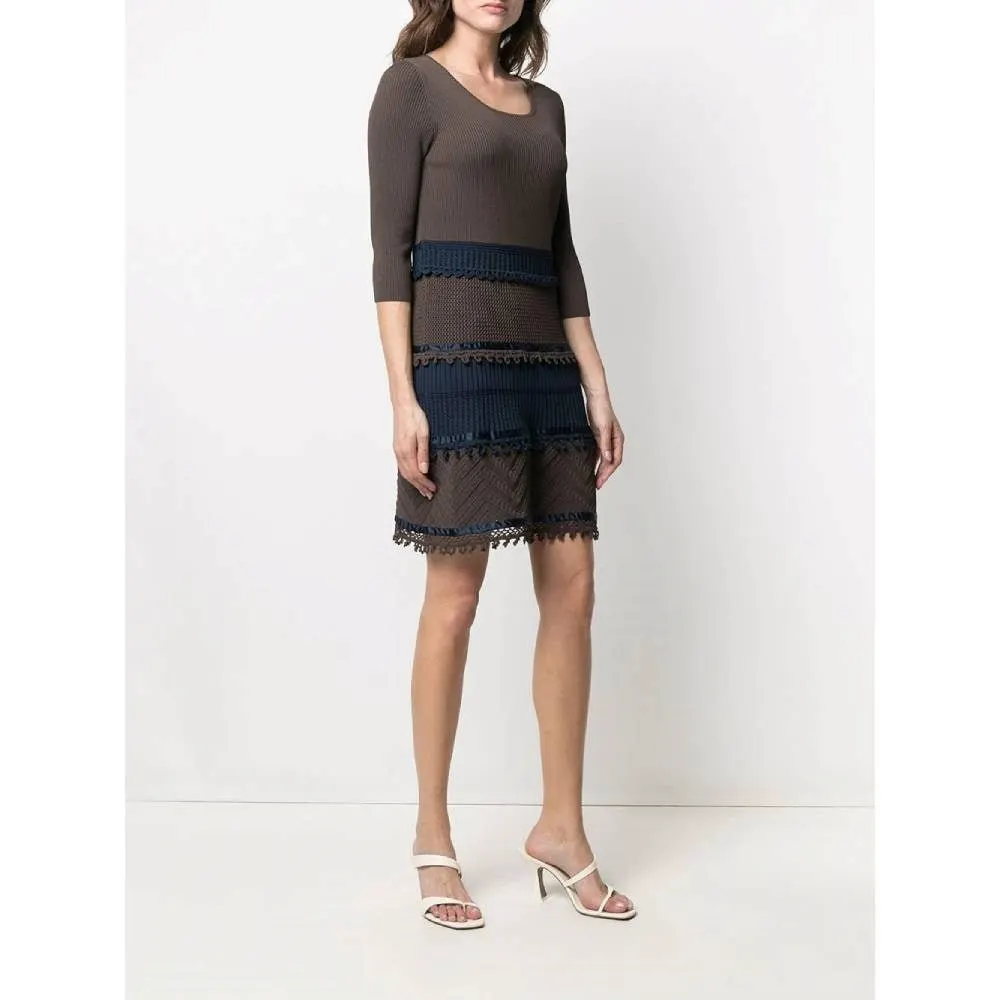 Chanel Brown and Blue Dress - 2000s Brown Good - Inside View