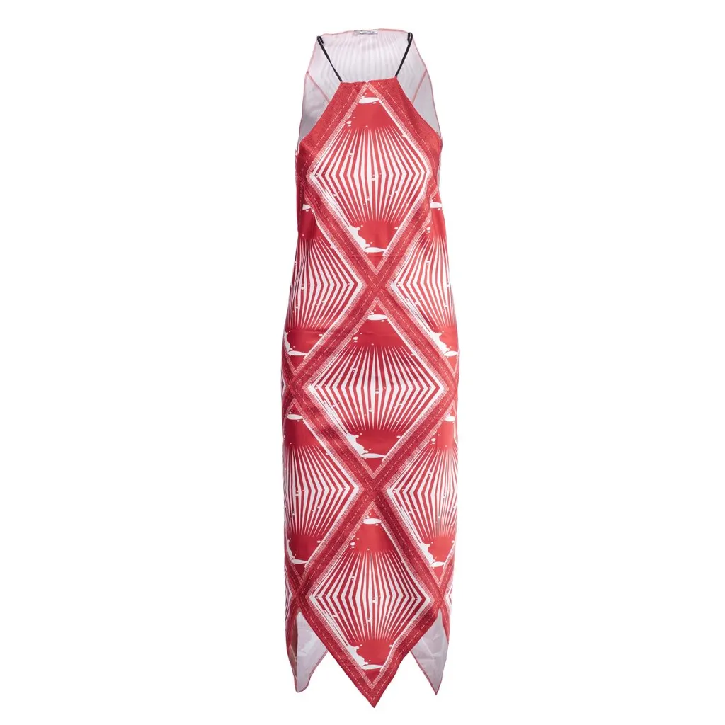 Miu Miu Silk Tent Dress - '00s White Silk Good - Front View