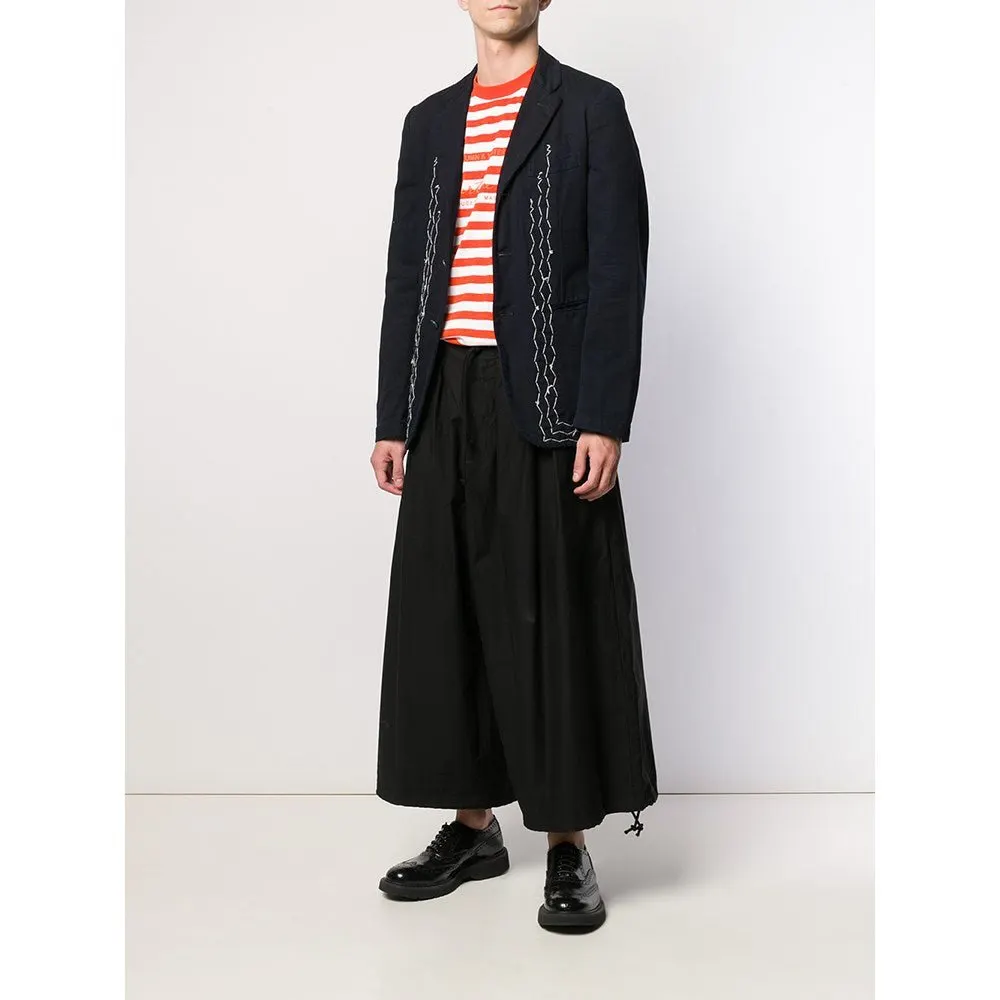 Comme des Garçons Dark Blue Cotton Jacket - 2000s Blue Cotton Good - Back View
