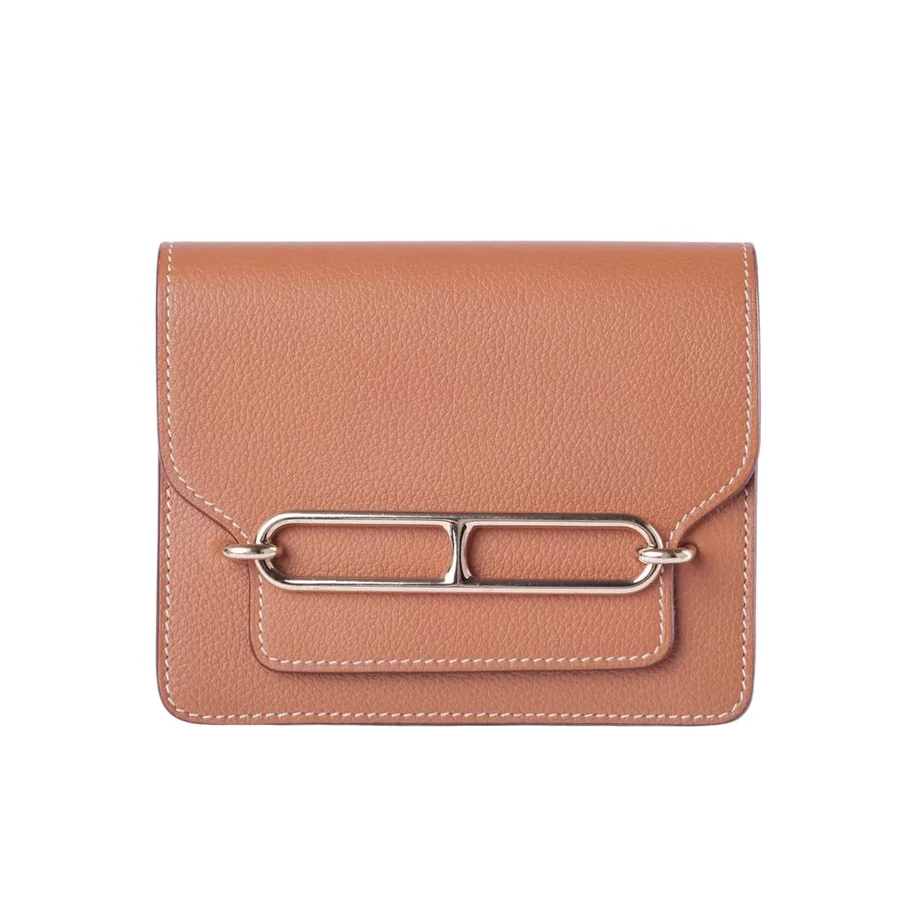 Hermès Roulis Wallet Gold Evercolor Leather - '20s Gold Leather Good - Front View
