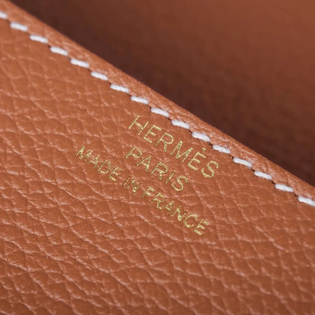 Hermès Roulis Wallet Gold Evercolor Leather - '20s Gold Leather Good - Box View