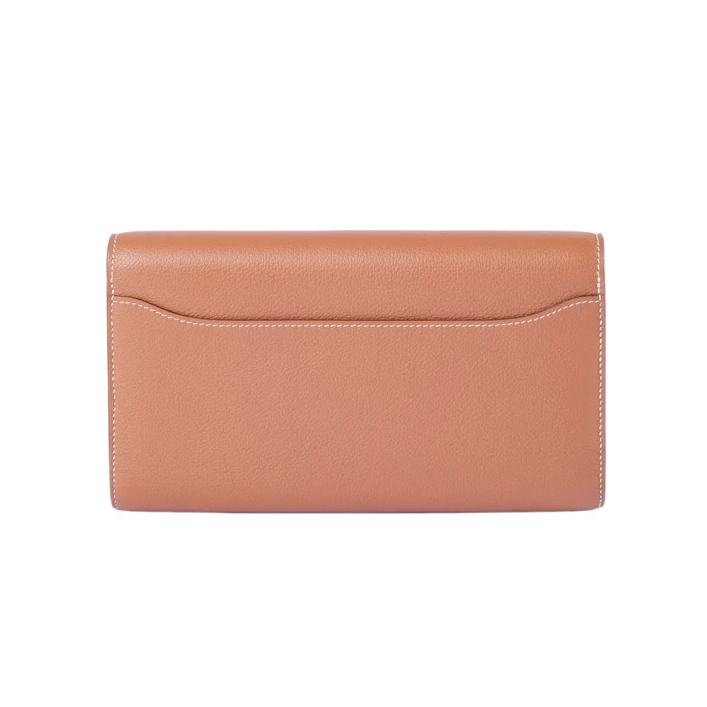 Hermès Constance To Go Wallet in Gold Epsom Leather with Gold Hardware - '20s MultiColor Leather Good - Model View