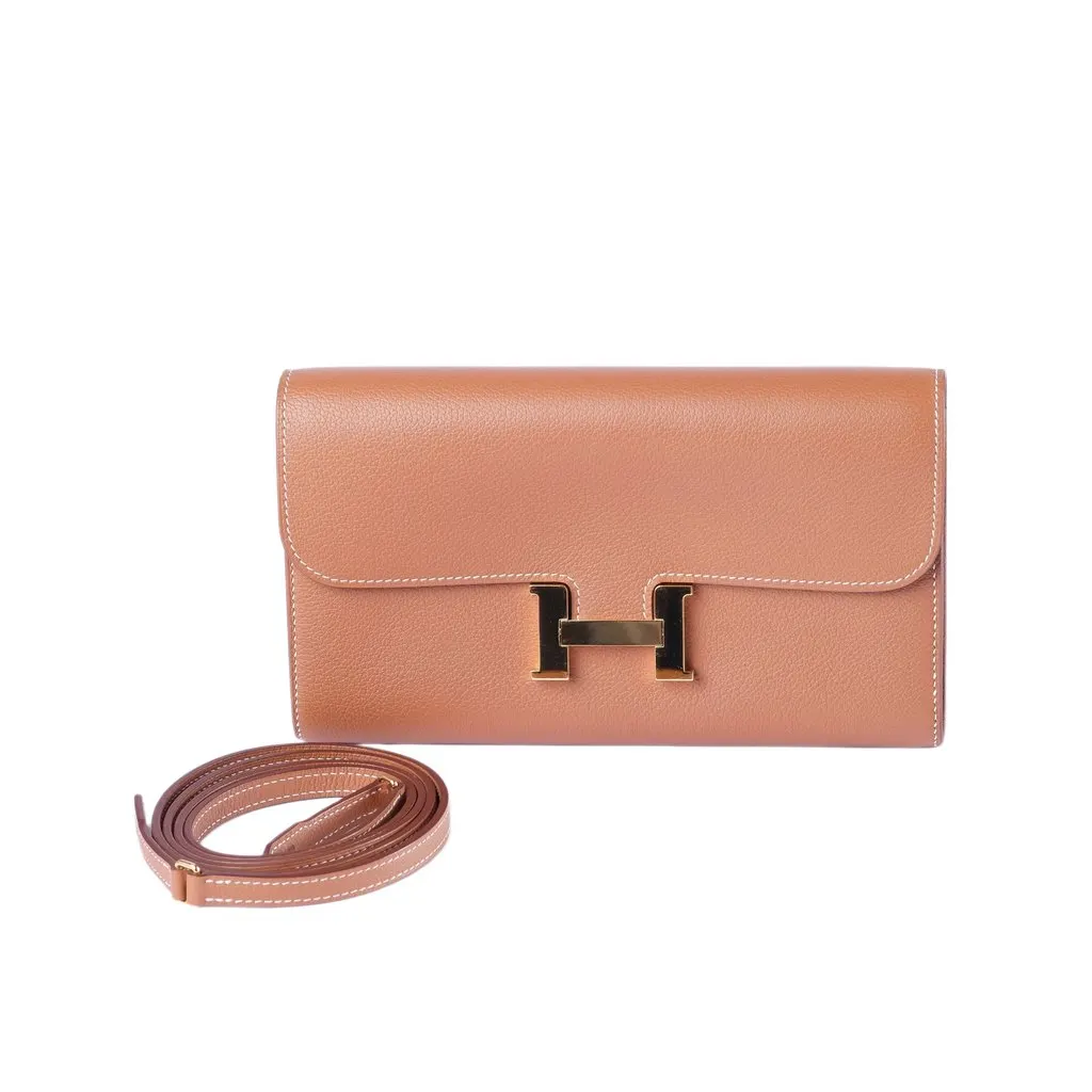 Hermès Constance To Go Wallet in Gold Epsom Leather with Gold Hardware - '20s MultiColor Leather Good - Box View