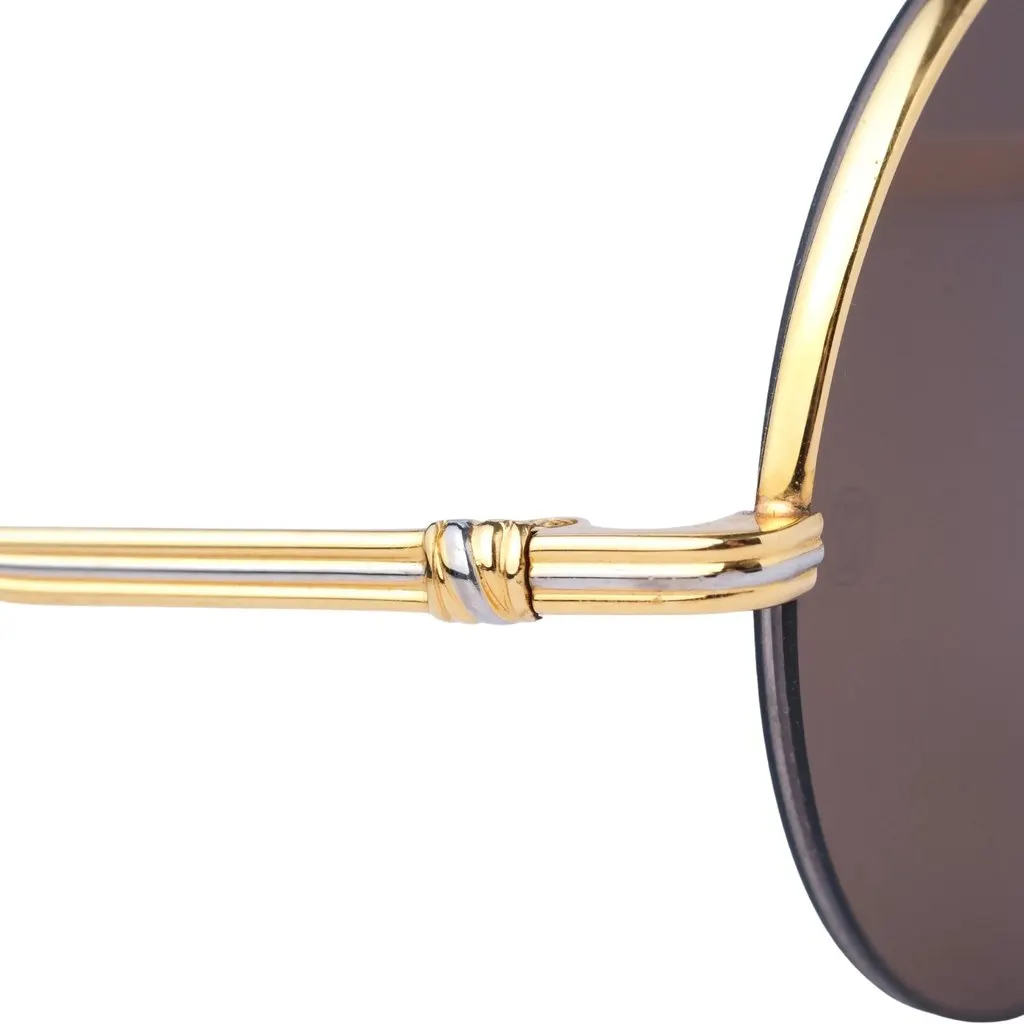 Cartier Vintage Mayfair Round Half Frame Gold Sunglasses - '90s Gold Good - Box View