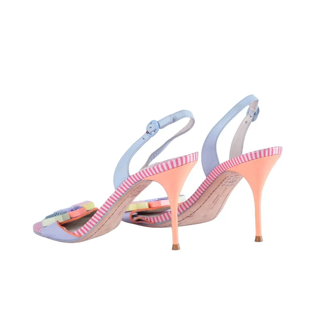 Unsigned Sophia Webster Jemima Crystal Pastel Slingback Sandals - '10s Pink Leather Good - Inside View