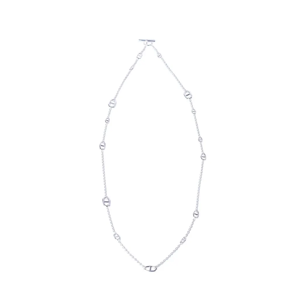 Hermès Sterling Silver Farandole 120 Necklace - '20s Silver Lace Never worn - Front View