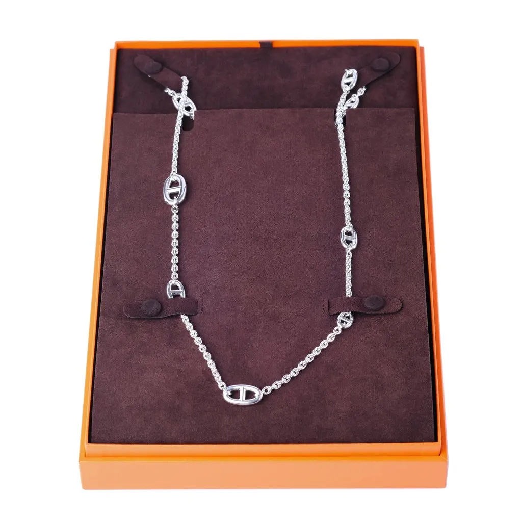 Hermès Sterling Silver Farandole 120 Necklace - '20s Silver Lace Never worn - Back View