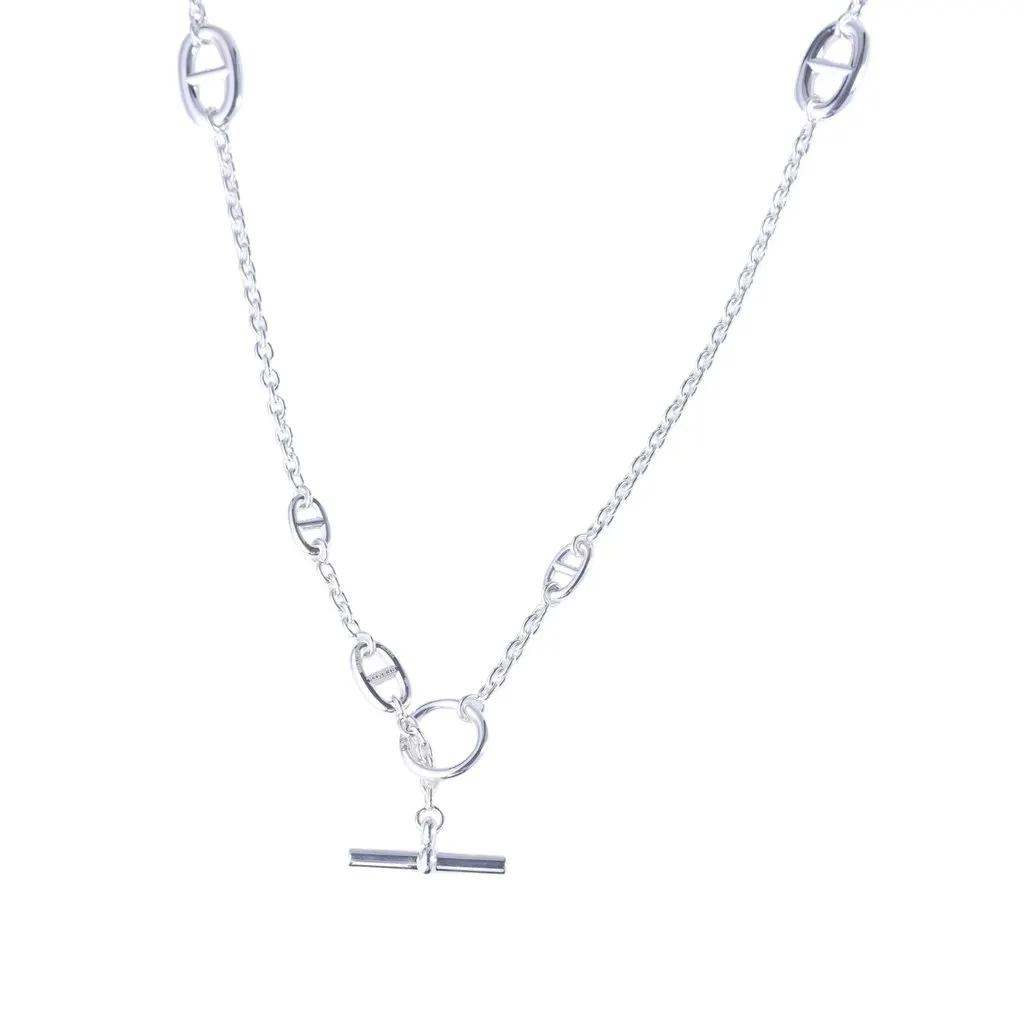 Hermès Sterling Silver Farandole 120 Necklace - '20s Silver Lace Never worn - Inside View