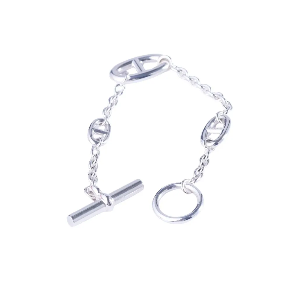 Hermès Farandole Bracelet Silver 925 Palladium Hardware 150 ST - '20s Silver Good - Back View