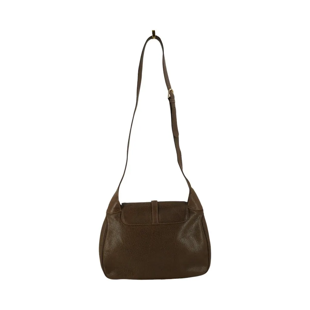 Gucci Crossbody Bag Vintage Hobo Brown Leather Good - Inside View