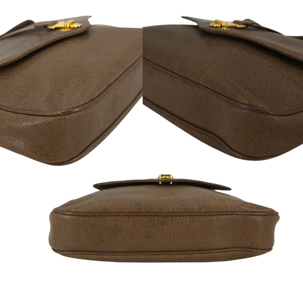Gucci Crossbody Bag Vintage Hobo Brown Leather Good - Model View