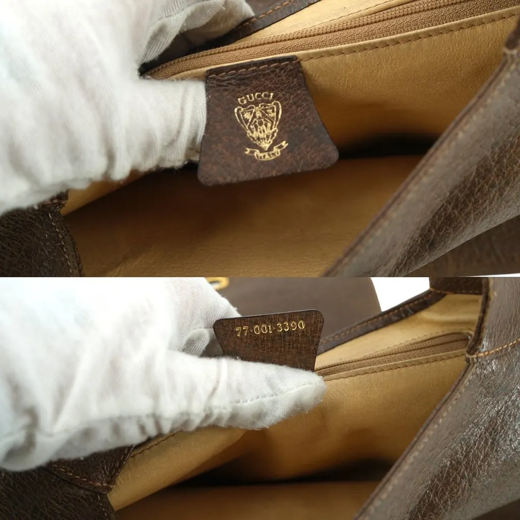 Gucci Crossbody Bag Vintage Hobo Brown Leather Good - Box View