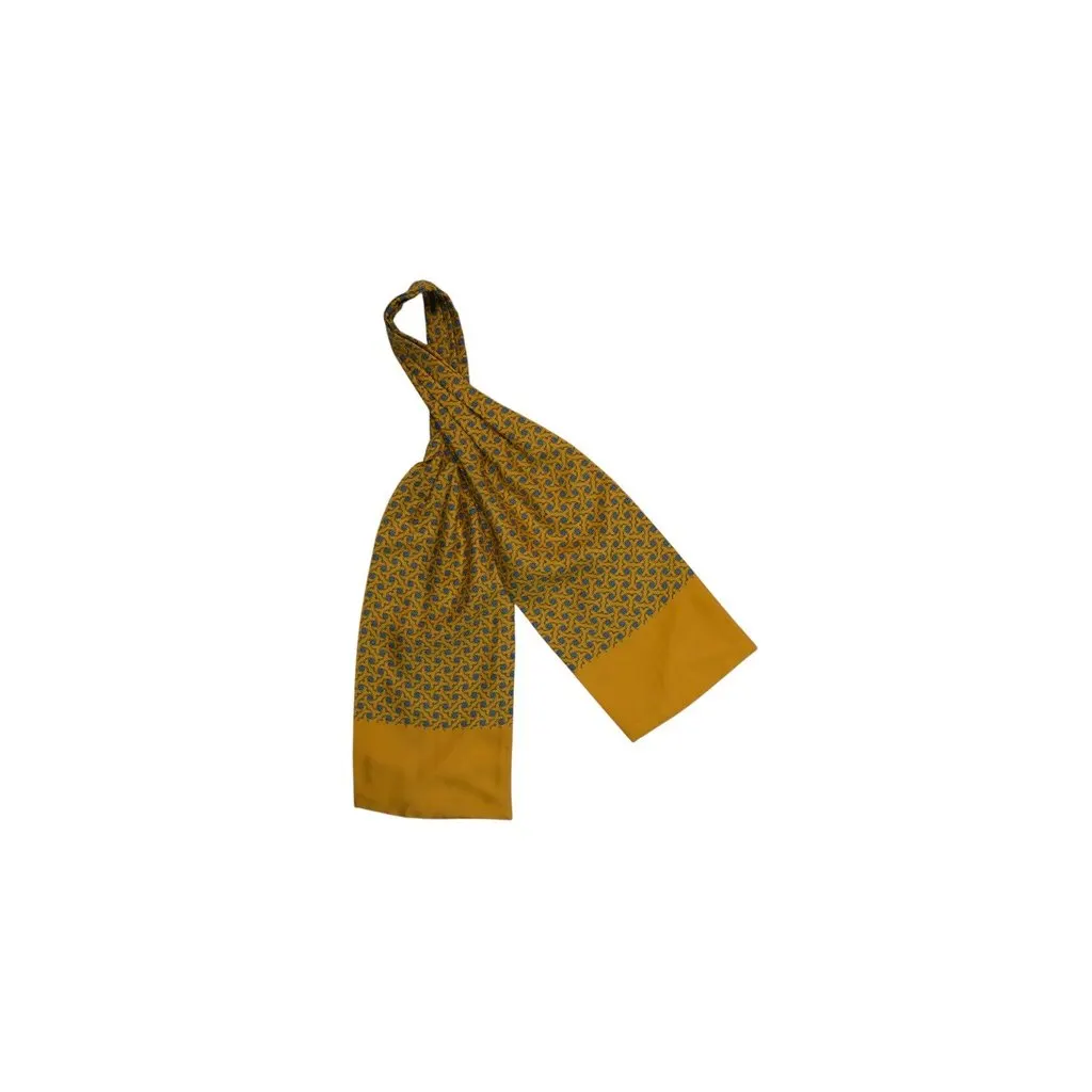 Hermes Scarf Yellow Silk Good - Front View
