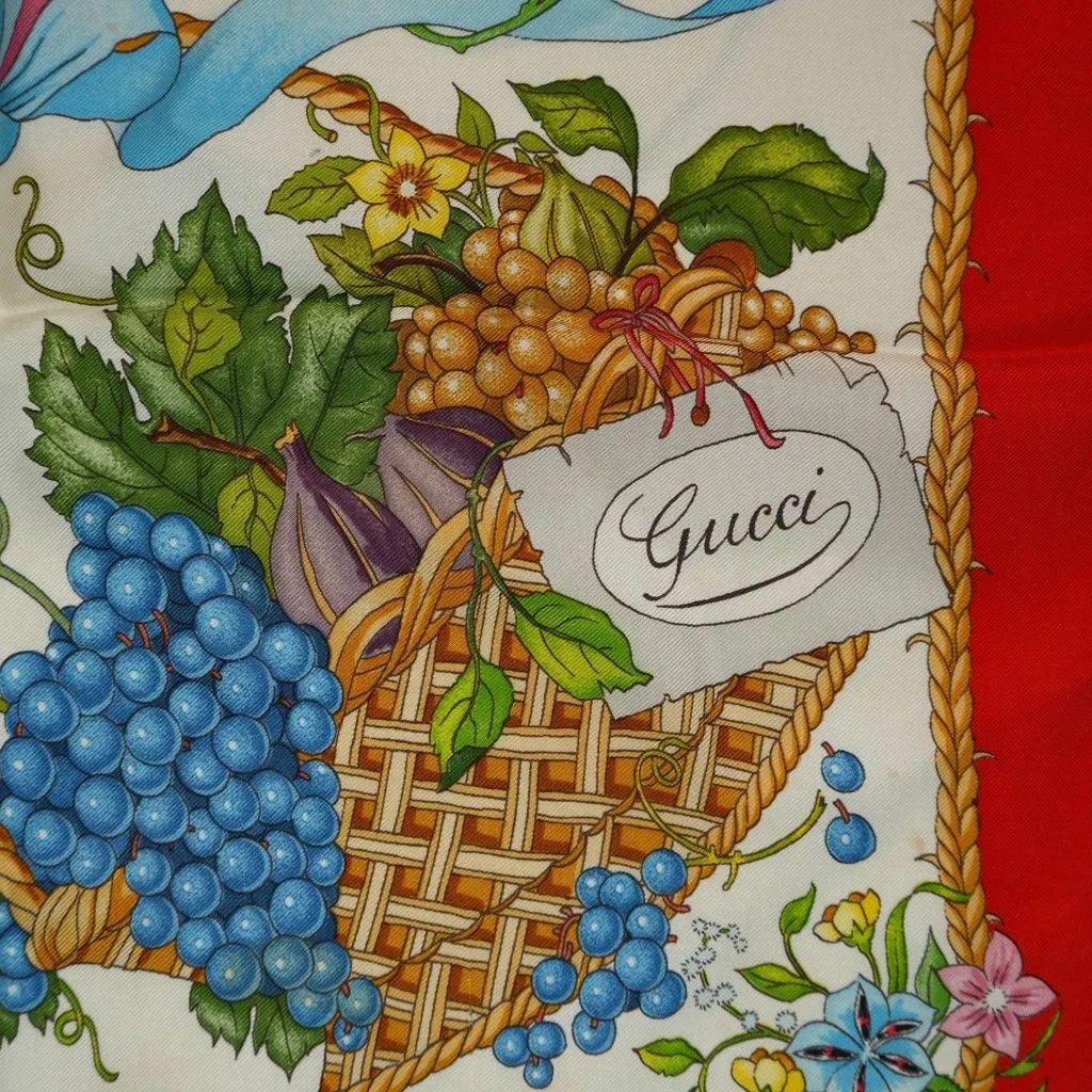 Gucci Scarf Beige Silk Good - Back View