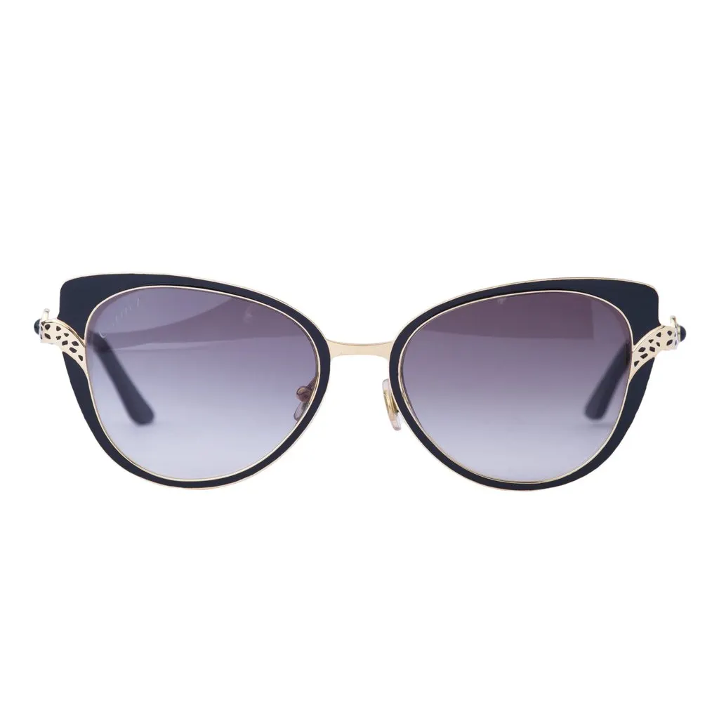 Cartier Metal Pearl Cat Eye Sunglasses Black Silver -'10s Black Good - Back View