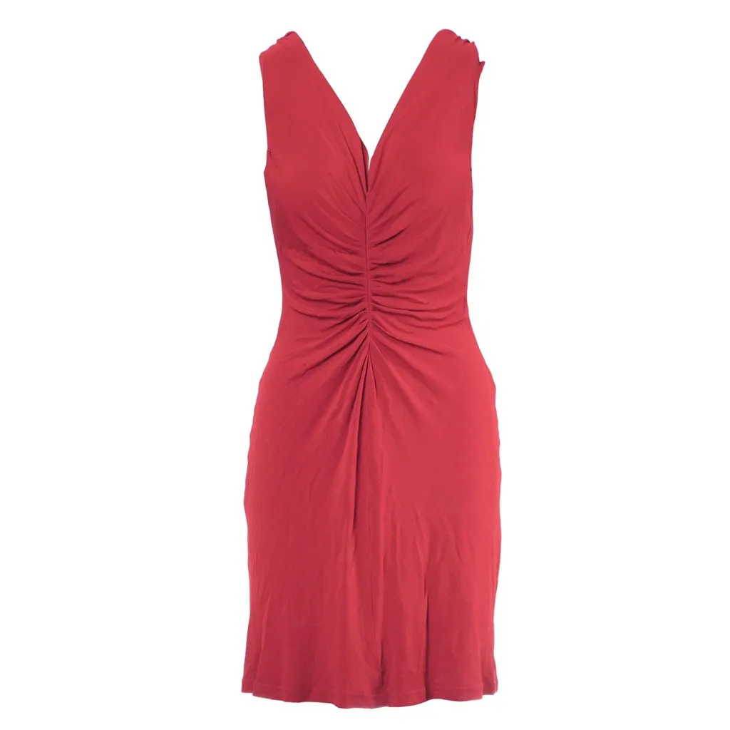 Alberta Ferretti Red Midi Dress -'00s Red Good - Front View