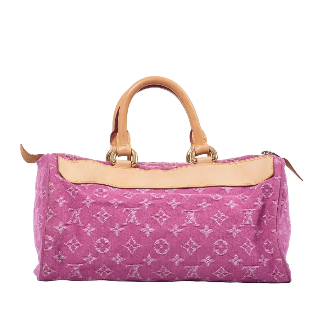 Louis Vuitton Speedy Pink Monogram Denim Bag - '00s Pink Denim Good - Inside View