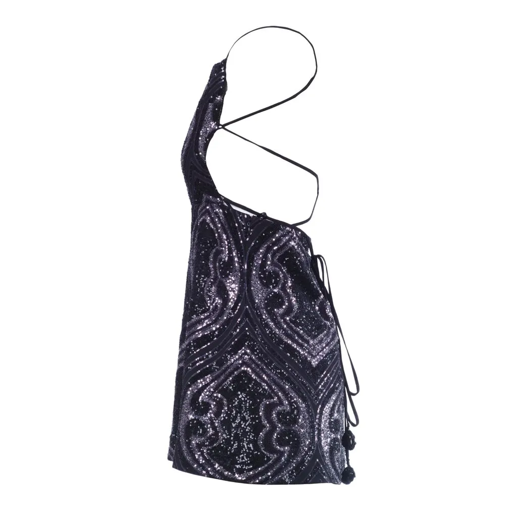 Etro Sequin Embellished Mini Dress - '20s Black Good - Inside View