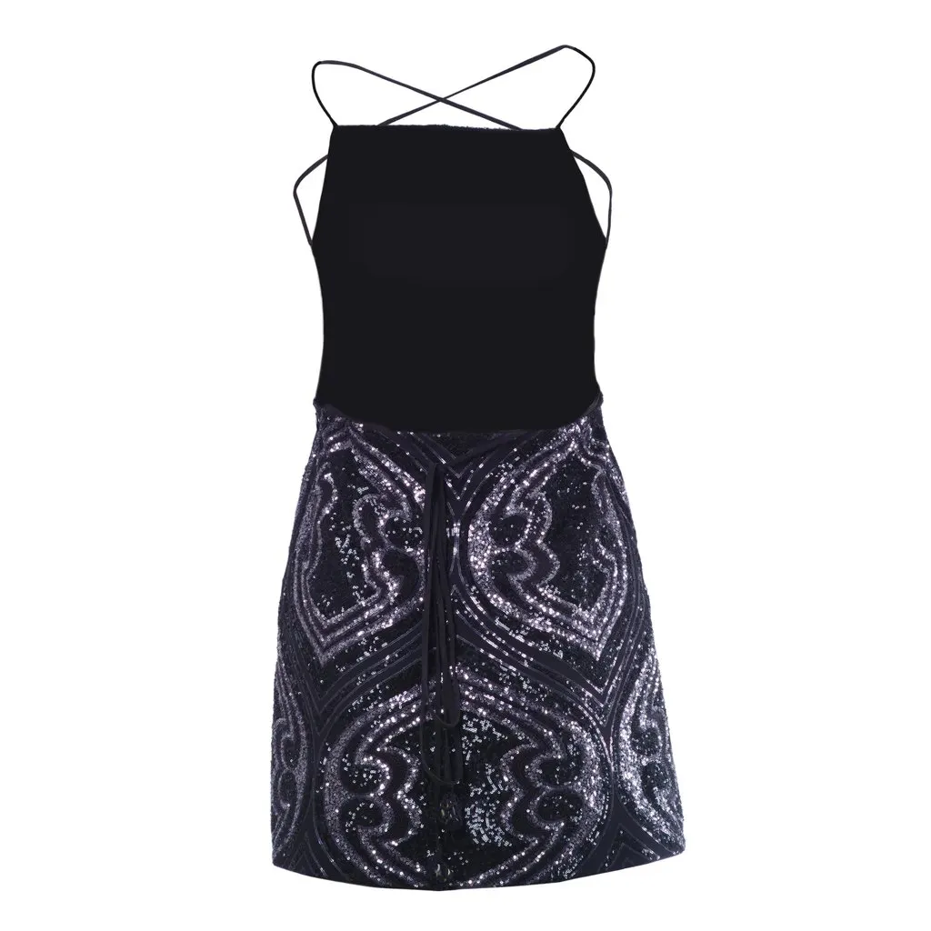Etro Sequin Embellished Mini Dress - '20s Black Good - Model View