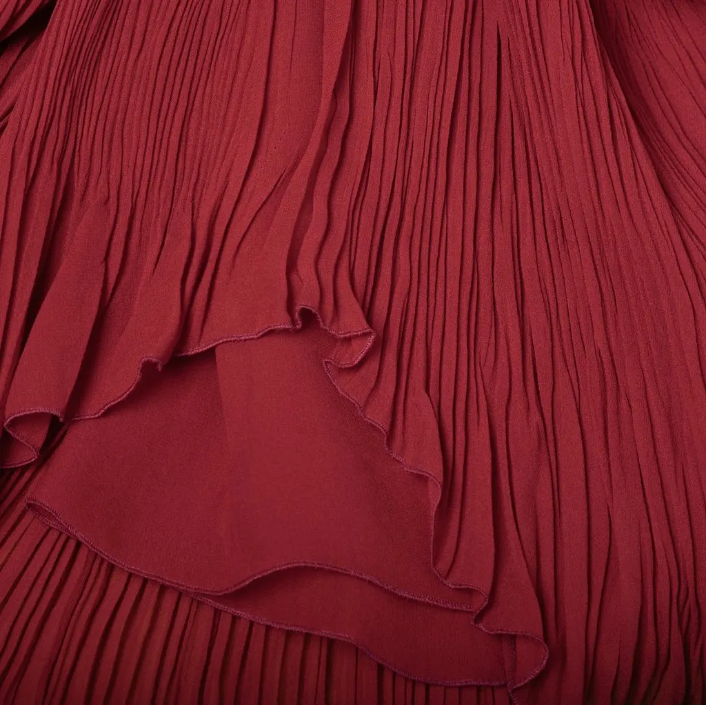 Roberto Cavalli Crimson Grecian Embellished Silk Gown Old Hollywood Maxi Dress- '10s Red Silk Good - Box View