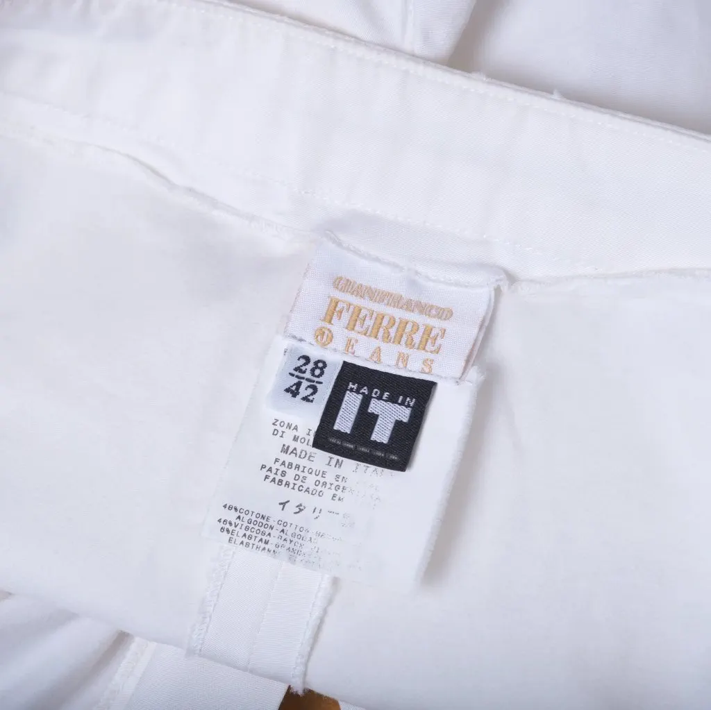 Gianfranco Ferré White Shorts - '90s White Good - Model View