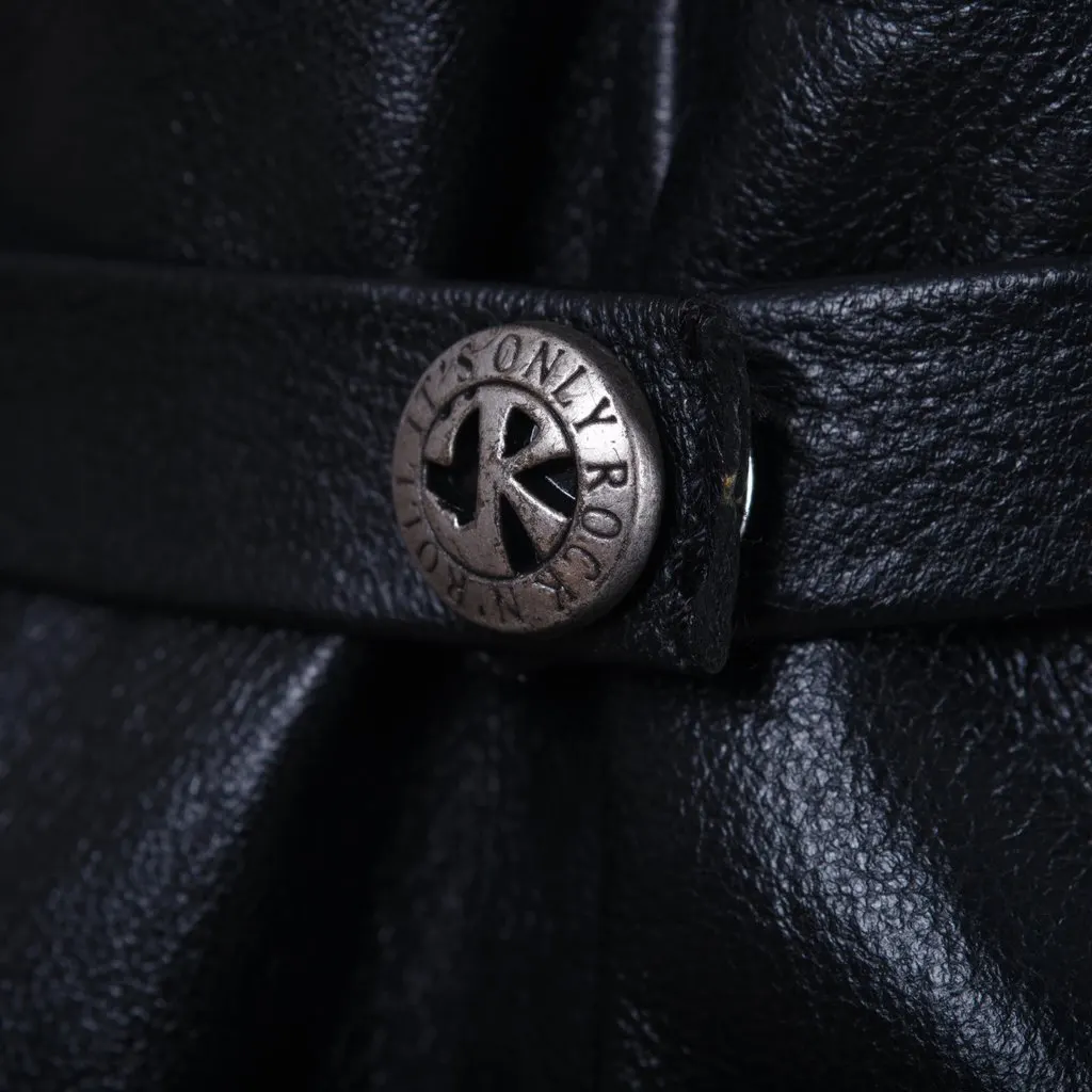 Richmond Black Leather Tailored Dress - '00s Black Leather Good - Model View