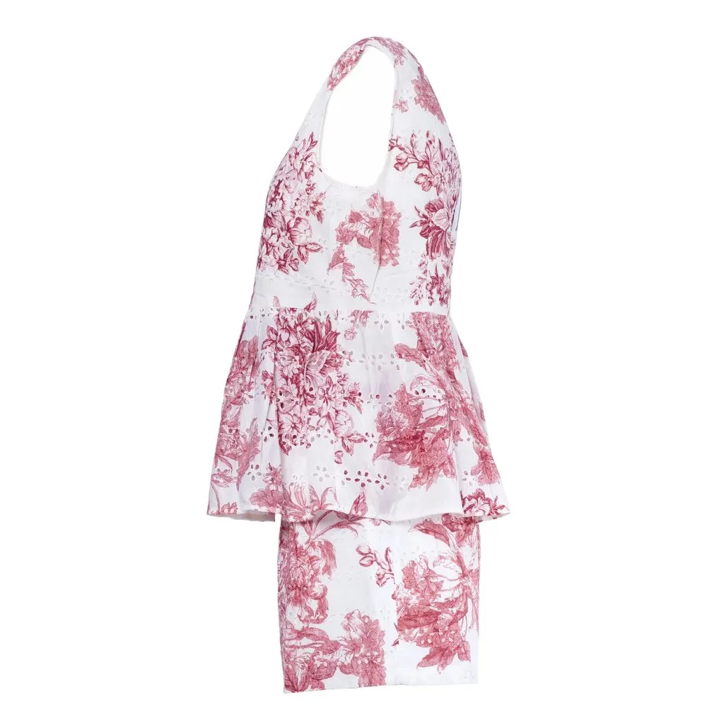 Max Mara Max & Co Floral Eyelet Cotton Dress - '20s White Cotton Good - Back View